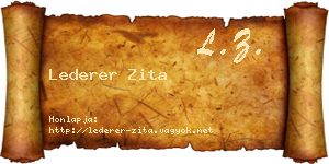 Lederer Zita névjegykártya