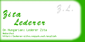 zita lederer business card